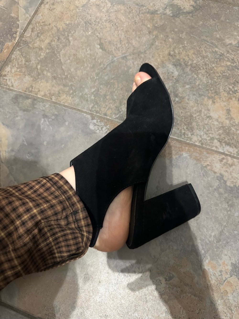 Steve Madden Black Open-Toe Block Heel Booties